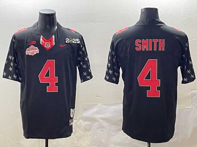 Men%27s Ohio State Buckeyes #4 Jeremiah Smith Black 2025 CFP Final With National Champions Patch F.U.S.E. Vapor Limited Stitched Jersey->ole miss rebels->NCAA Jersey
